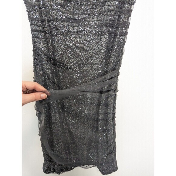 Lauren Ralph Lauren Gray Sequin Mesh Dress Size 6 - Picture 4 of 13